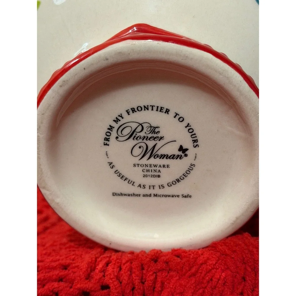 Pioneer Woman Breezy Blossom Soup Mugs with Lids Set of 2 Stoneware Floral 2012